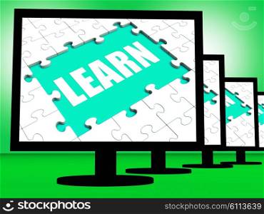 Learn Screen Showing Web Education Or Online Studying