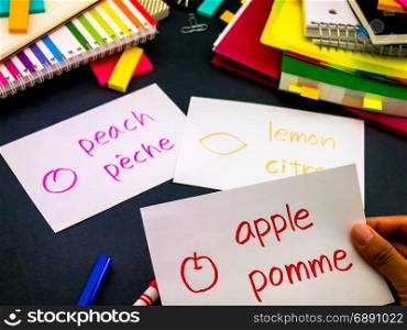 Learning New Language Making Original Flash Cards; French