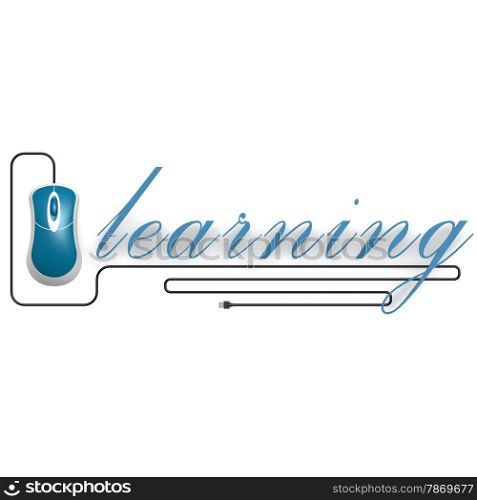 Learning word with mouse image with hi-res rendered artwork that could be used for any graphic design.. Learning word with mouse