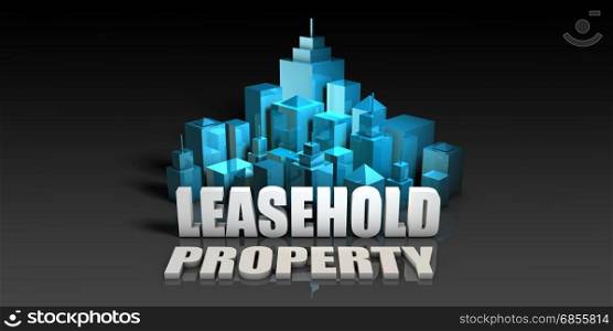 Leasehold Property Concept in Blue on Black Background. Leasehold Property