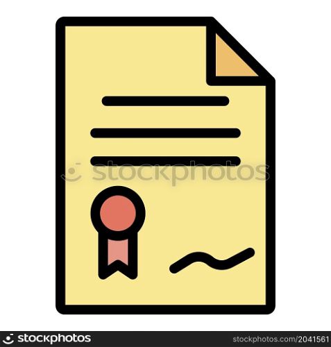 Leasing document paper icon. Outline leasing document paper vector icon color flat isolated. Leasing document paper icon color outline vector