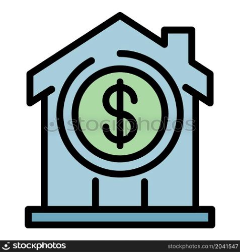 Leasing house icon. Outline leasing house vector icon color flat isolated. Leasing house icon color outline vector