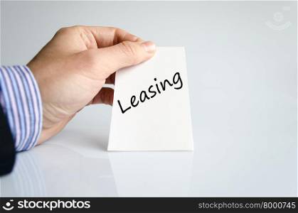 Leasing text concept isolated over white background