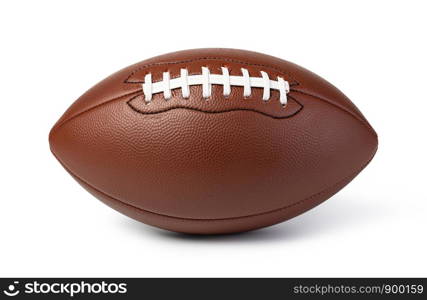 Leather American football ball isolated on white background. Leather American football ball