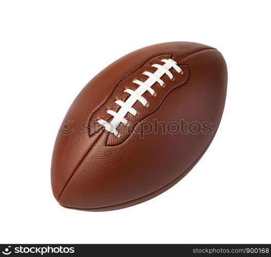 Leather American football ball isolated on white background. Leather American football ball