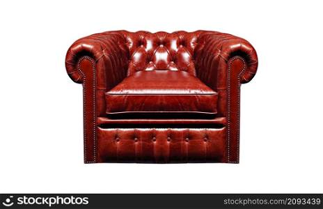 leather armchair isolated on white background