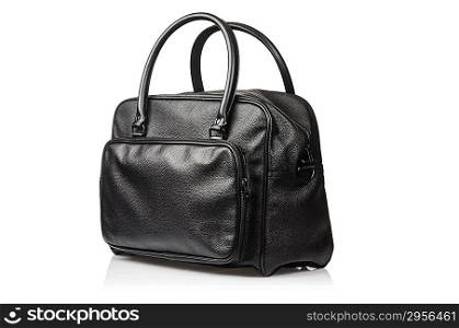Leather bag isolated on the white background