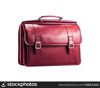 Leather bag isolated on white background. Leather bag