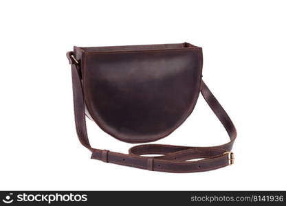 Leather bag isolated on white background. Modern leather casual or business bag isolated on white background