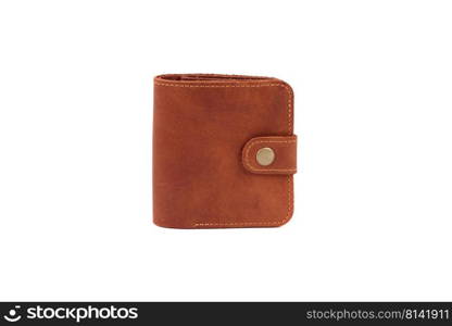 Leather bag solated on white background. Leather card holder wallet isolated over the white background