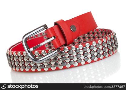 Leather belt isolated on the white
