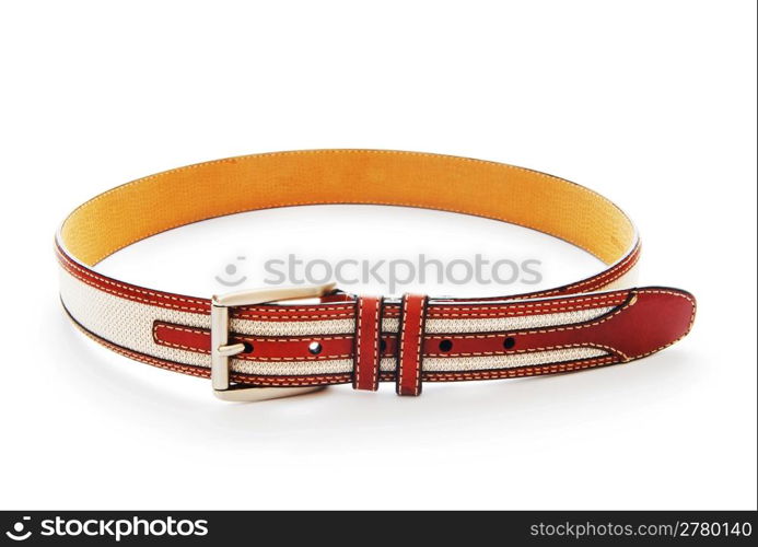 Leather belt isolated on the white background