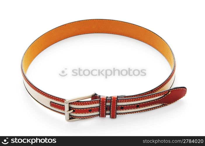 Leather belt isolated on the white background