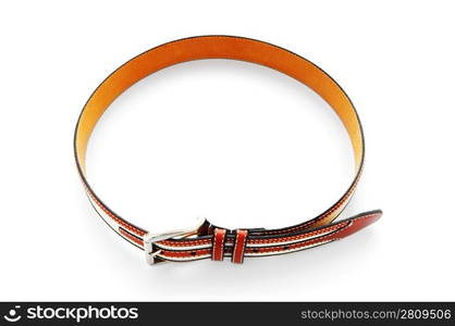 Leather belt isolated on the white background