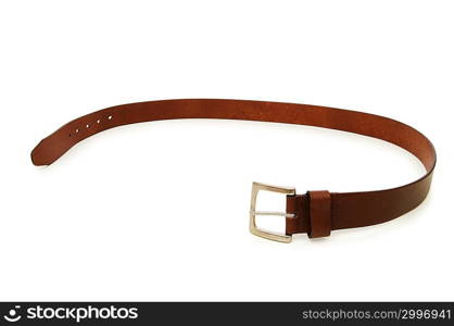 Leather belt isolated on the white background