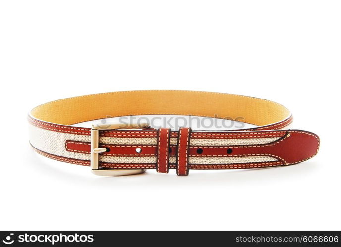 Leather belt isolated on the white background