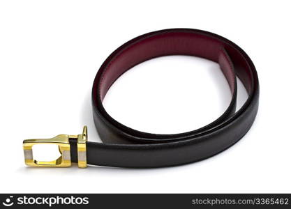 Leather belt isolated on white background