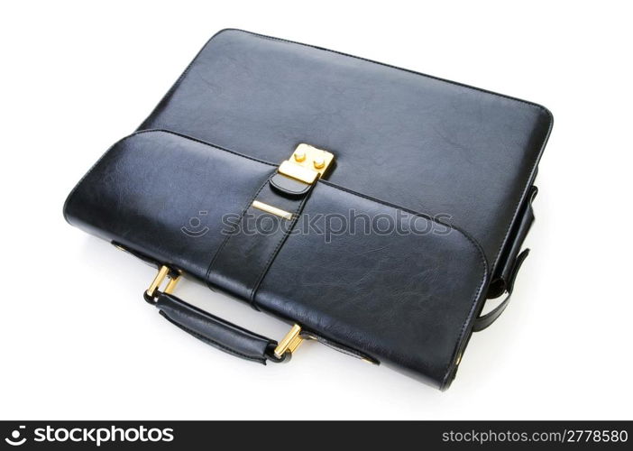 Leather case isolated on the white background