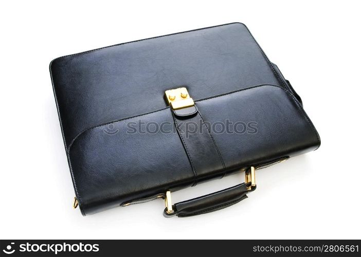Leather case isolated on the white background