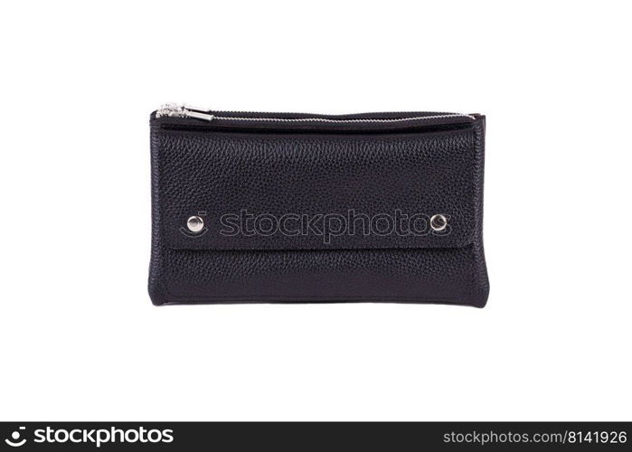 Leather clutch isolated on white background. Modern leather casual clutch isolated on white background