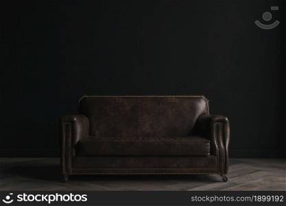 leather couch dark room. Resolution and high quality beautiful photo. leather couch dark room. High quality beautiful photo concept