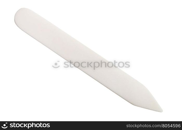 Leather crafting tool - flat plastic slicker isolated on white background