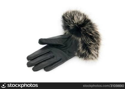 Leather gloves isolated on the white background
