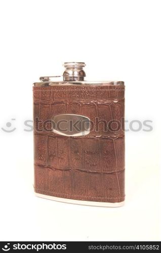 Leather hip flask for alcohol