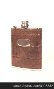 Leather hip flask for alcohol
