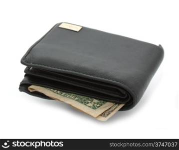 Leather purse with dollar inside