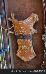 leather quiver for holding set of arrows inside