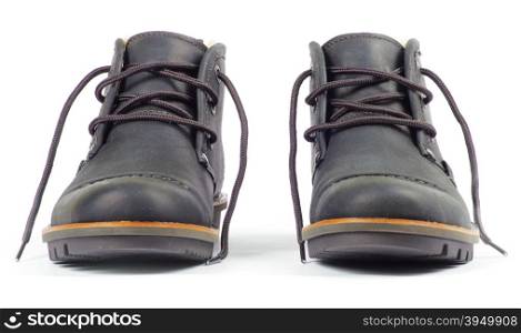 Leather shoes isolated on white background