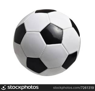 Leather soccer ball isolated on white background