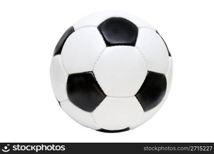 Leather soccer ball on a white background