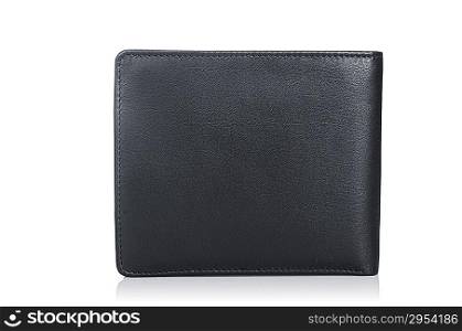 Leather wallet isolated on the white