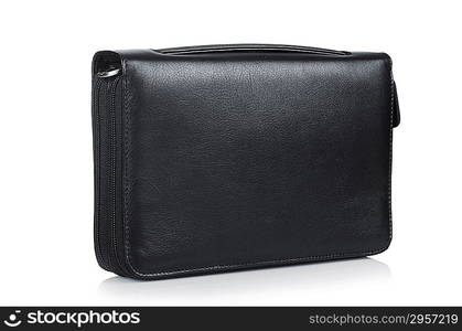 Leather wallet isolated on the white