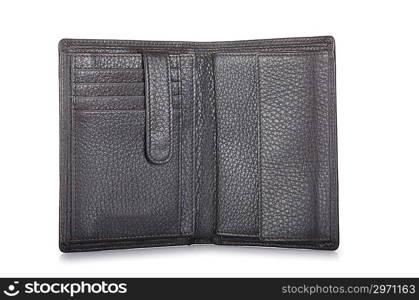 Leather wallet isolated on the white