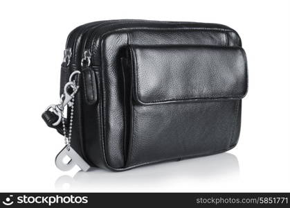 Leather wallet isolated on the white