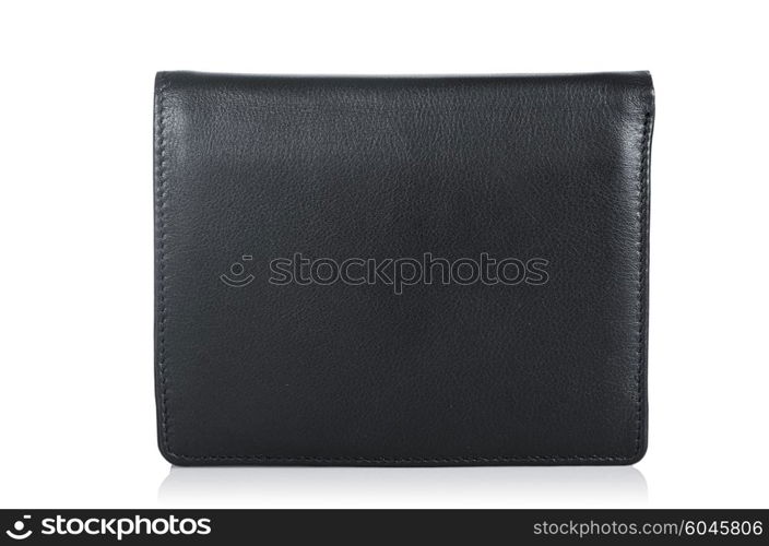 Leather wallet isolated on the white