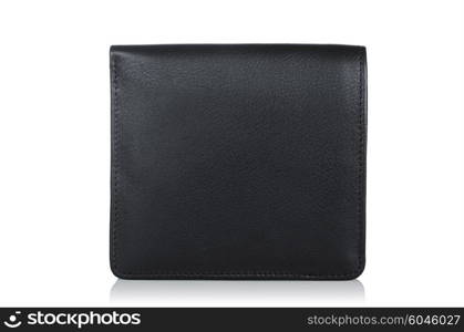 Leather wallet isolated on the white