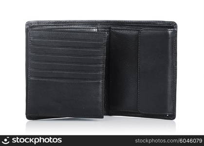 Leather wallet isolated on the white