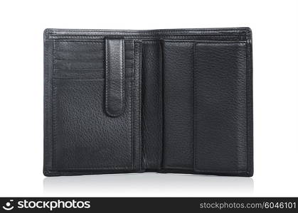 Leather wallet isolated on the white