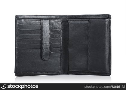 Leather wallet isolated on the white