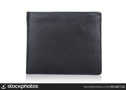 Leather wallet isolated on the white