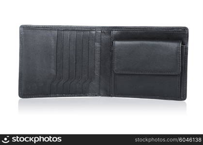 Leather wallet isolated on the white