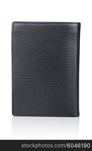 Leather wallet isolated on the white