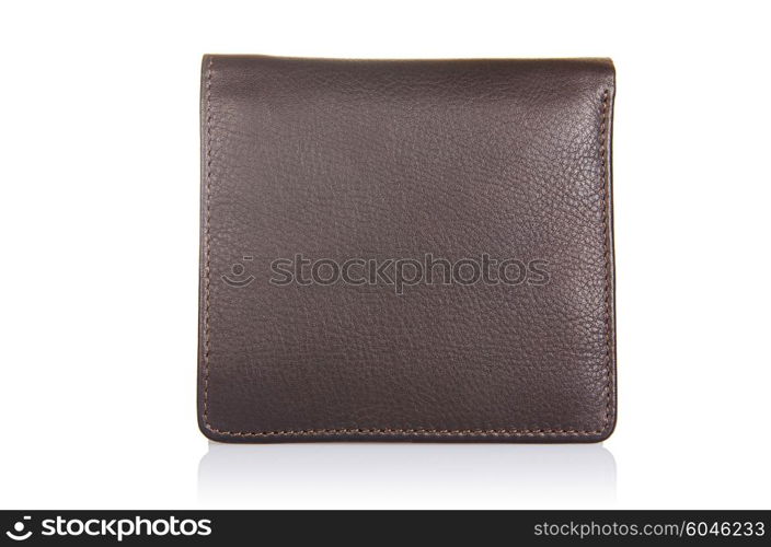 Leather wallet isolated on the white