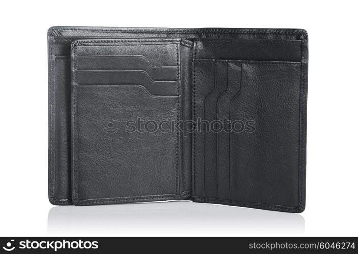 Leather wallet isolated on the white