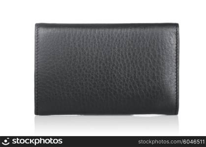 Leather wallet isolated on the white