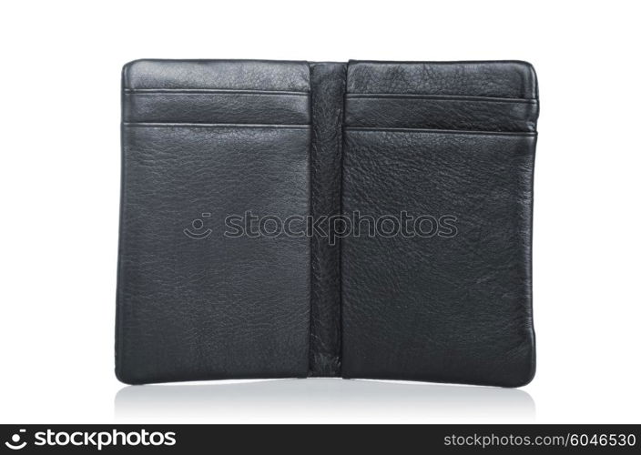 Leather wallet isolated on the white